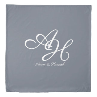 Personalized Monogrammed two names Duvet Cover