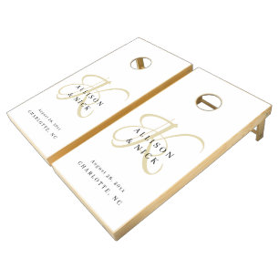 Personalized Monogrammed Wedding  Cornhole Set