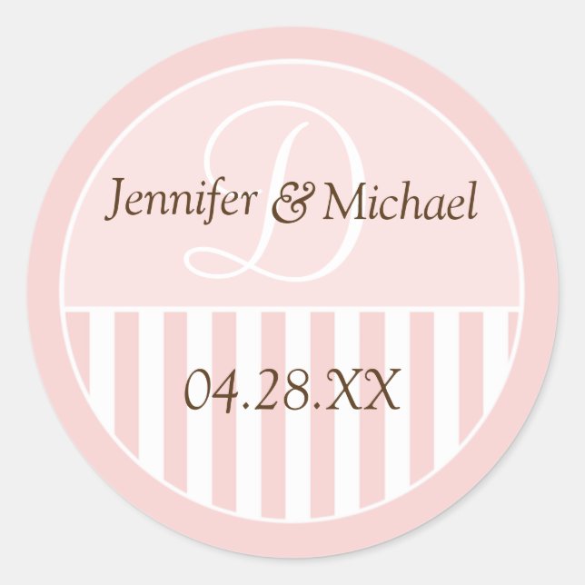 Personalized Monogrammed Wedding Favor Labels (Front)