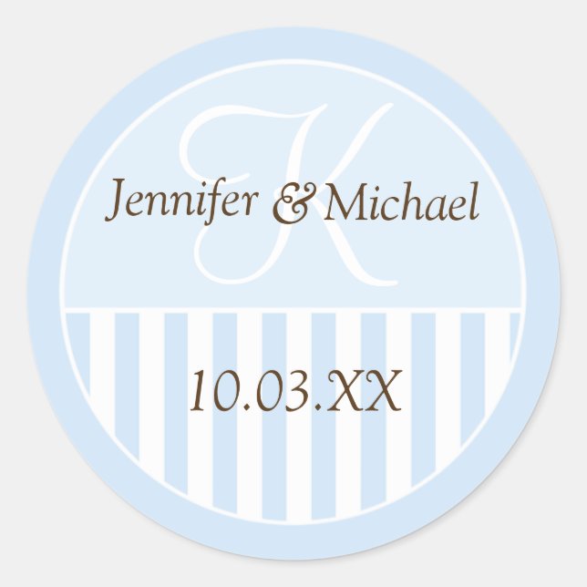 Personalized Monogrammed Wedding Favor Labels (Front)