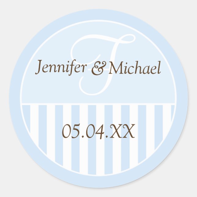 Personalized Monogrammed Wedding Favor Labels (Front)