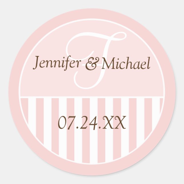 Personalized Monogrammed Wedding Favor Labels (Front)
