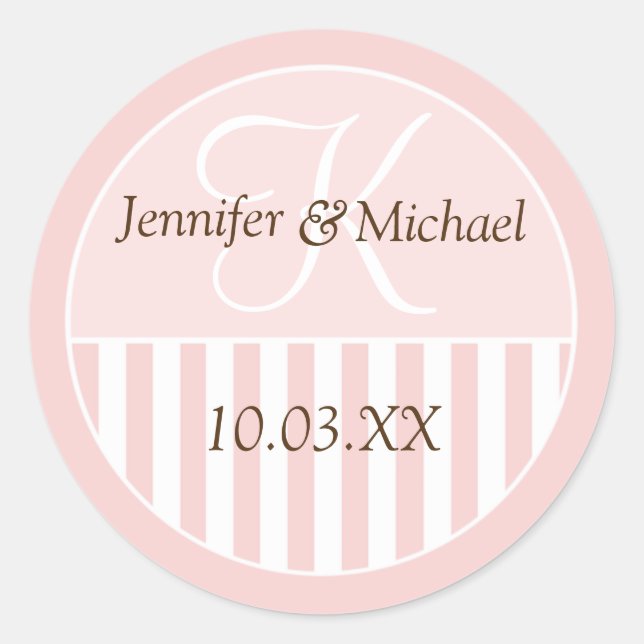 Personalized Monogrammed Wedding Favor Labels (Front)