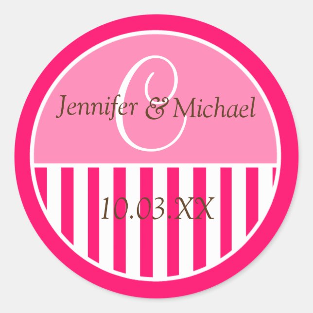 Personalized Monogrammed Wedding Favor Labels (Front)