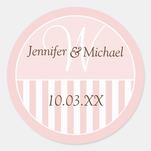 Personalized Monogrammed Wedding Favor Labels (Front)