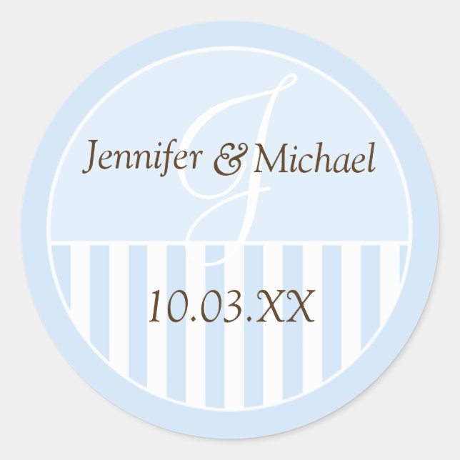 Personalized Monogrammed Wedding Favor Labels (Front)