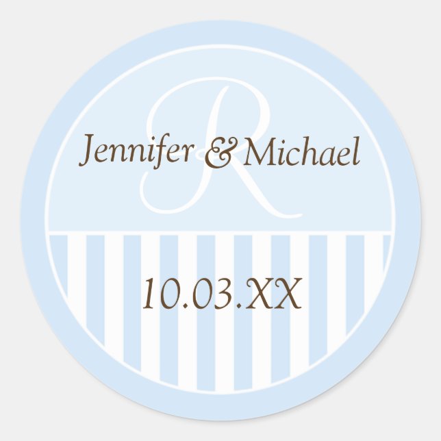 Personalized Monogrammed Wedding Favor Labels (Front)