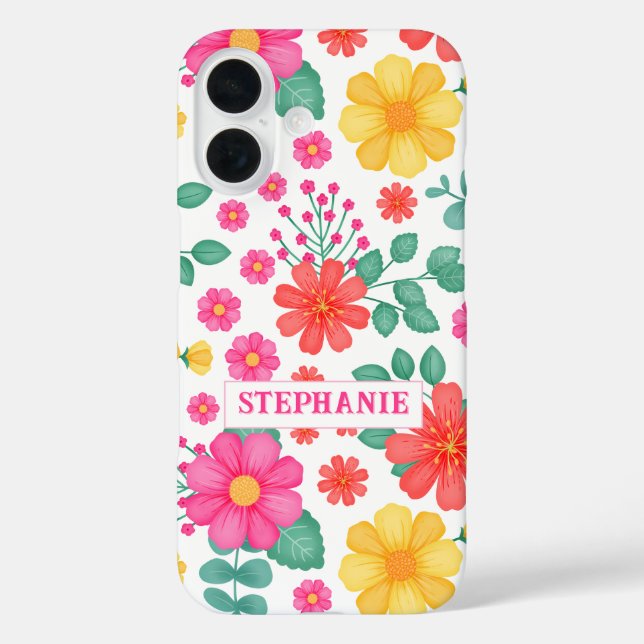 Personalized Monogrammed Wildflower Floral Cute Case-Mate iPhone Case (Back)