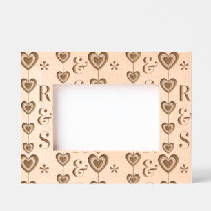 Personalized Monograms and Strings of Hearts Engraved Frames