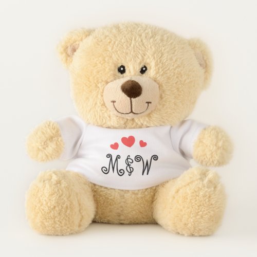 Personalized Monograms Couple Love Teddy Bear