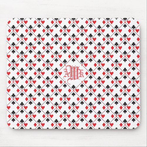 Personalized Monograms Poker Playing Card Suit Mouse Pad