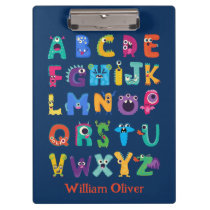 Personalized Monster ABC Silly Alphabet Monsters Clipboard