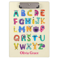 Personalized Monster ABC Silly Alphabet Monsters Clipboard