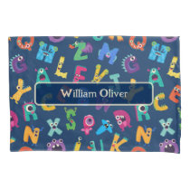 Personalized Monster ABC Silly Alphabet Monsters Pillow Case