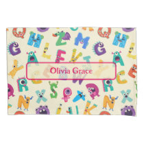 Personalized Monster ABC Silly Alphabet Monsters Pillow Case