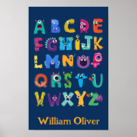 Adorable Animal Alphabet Poster for Sale by SamAnnDesigns