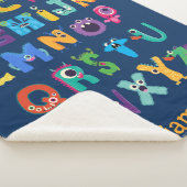 Personalized Monster ABC Silly Alphabet Monsters Sherpa Blanket (3/4)