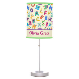 Personalized Monster ABC Silly Alphabet Monsters Table Lamp