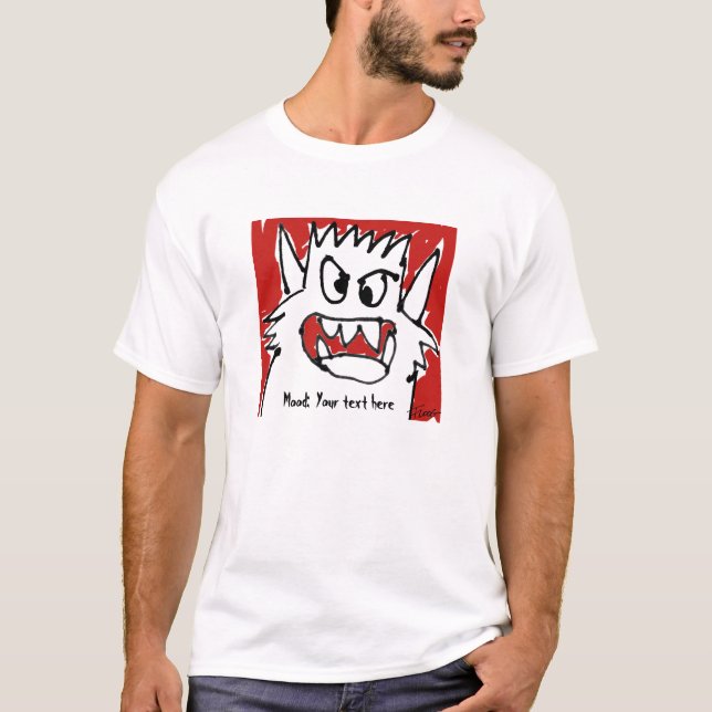Personalized Monster Mood Cartoon T+Shirt T-Shirt (Front)