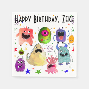 Personalized Monster party napkins