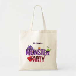 Personalized Monster Party Trick or Treat Tote Bag