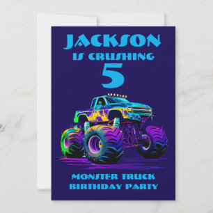 Personalized Monster Truck Birthday Invitation 