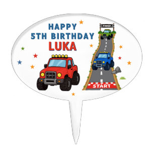 Personalized Monster Truck Birthday Party Cake Topper