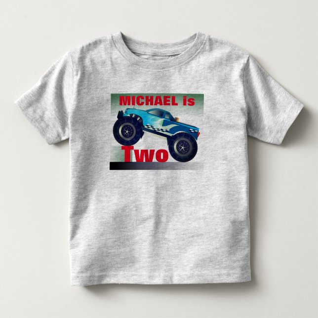 Personalized  Monster Truck Birthday Toddler T-shirt (Front)
