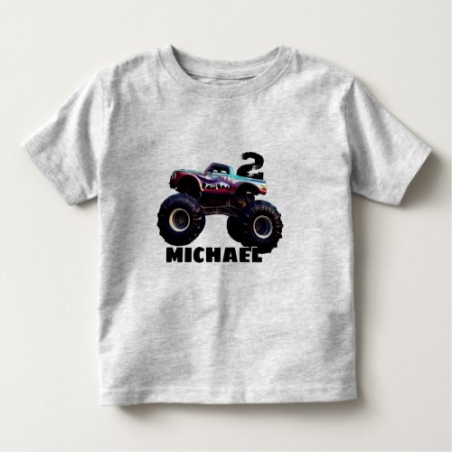 Personalized  Monster Truck Birthday Toddler T_shirt