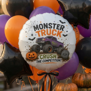 Personalized Monster Truck Halloween Birthday Balloon