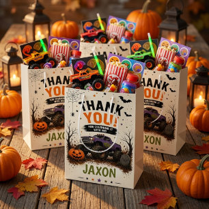Personalized Monster Truck Halloween Birthday Medium Gift Bag