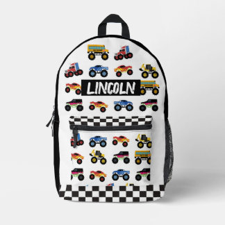Personalized Monster Truck Kids Backpack