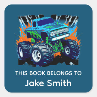 Personalized Monster Truck Kids Book Sticker