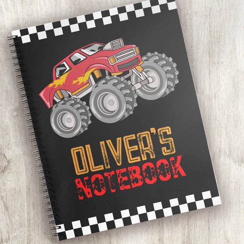 Personalized Monster Truck Kids Notebook