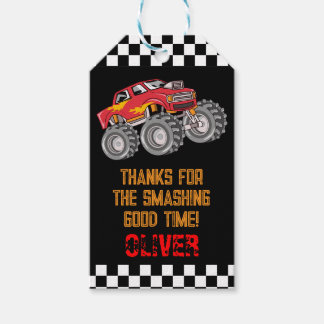 Personalized Monster Truck Thank You Favor Tag