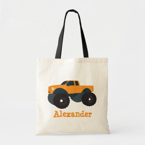Personalized Monster Truck Vehicle Tote Bag