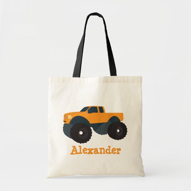 Personalized Monster Truck Vehicle Tote Bag (Front)
