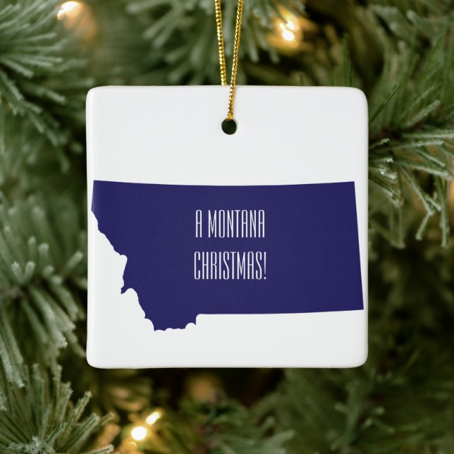 Personalized Montana State Christmas Ornament (Tree)