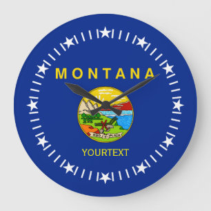 Personalized Montana State Flag Design on a Large Clock