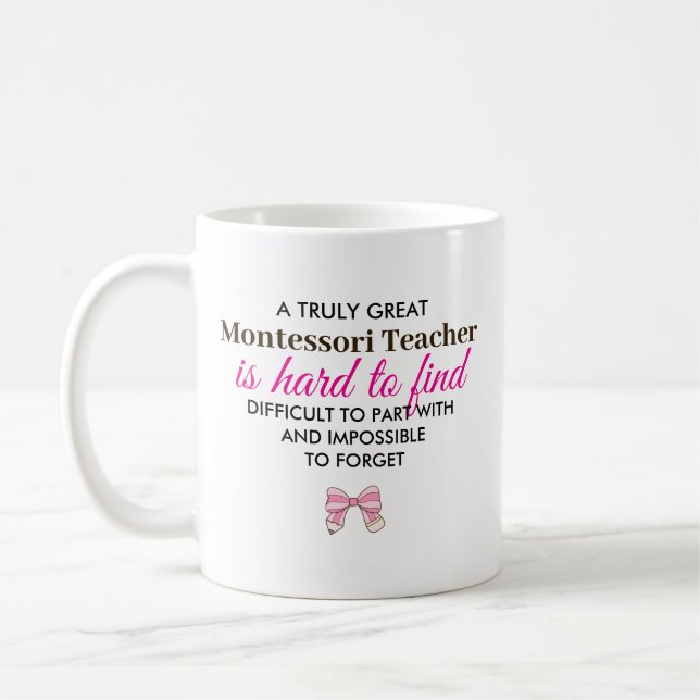 Personalized Montessori Teacher Appreciation Gift Coffee Mug (Left)