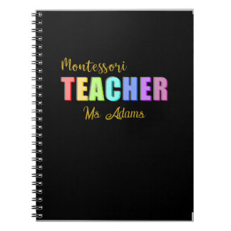 Personalized  Montessori teacher Custom Name Notebook