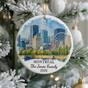 Personalized Montreal Ceramic Ornament, Custom Can Ornament
