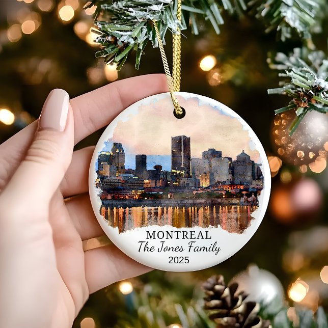 Personalized Montreal Ornament, Canada Gift Ceramic Ornament (Creator Uploaded)