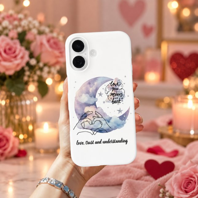 Personalized Moon and Back Love Case-Mate iPhone Case (Creator Uploaded)