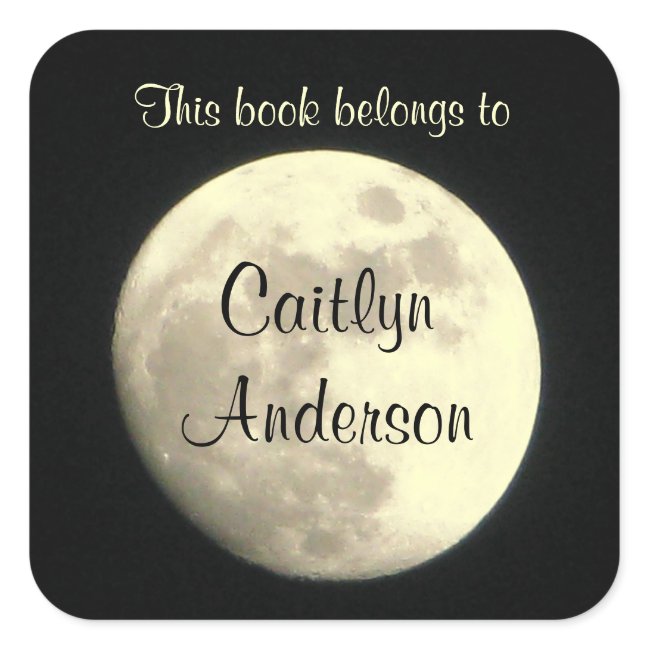 Personalized Moon Bookplate Sticker
