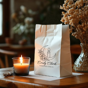 Personalized Moon Flower Handmade Candles, Large  Rubber Stamp