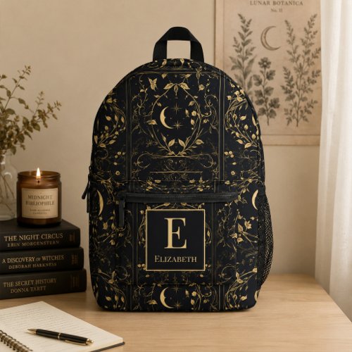 Personalized Moonlit Botanical Monogram Backpack
