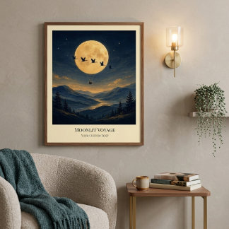 Personalized Moonlit Voyage Art Poster