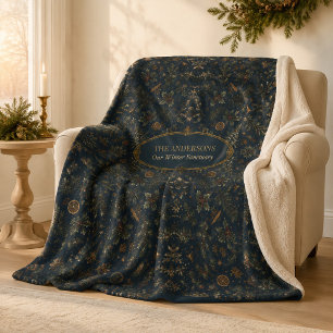 Personalized Moonlit Yule Sherpa Blanket