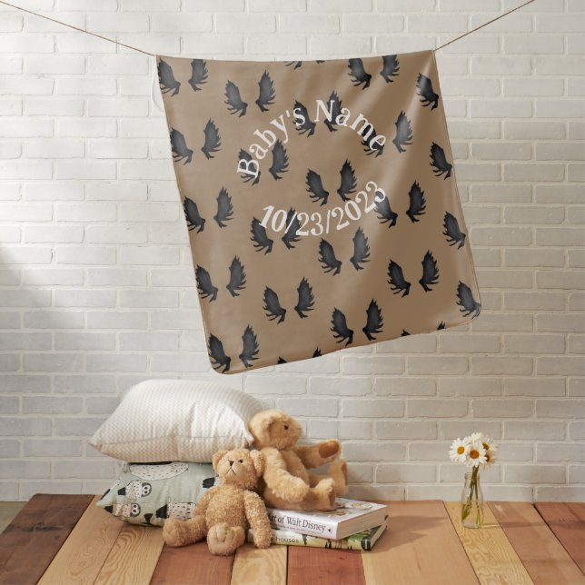 Personalized Moose antler toddler / Baby Blanket (In Situ)